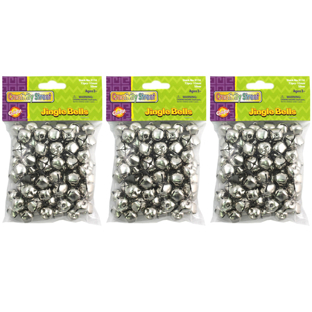 CREATIVITY STREET Jingle Bells, Silver, 0.63", PK216 PAC3114